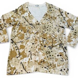 Isaac Mizrahi Live Women's Size XL Cardigan Sweater Camo Print Work Smart Casual
